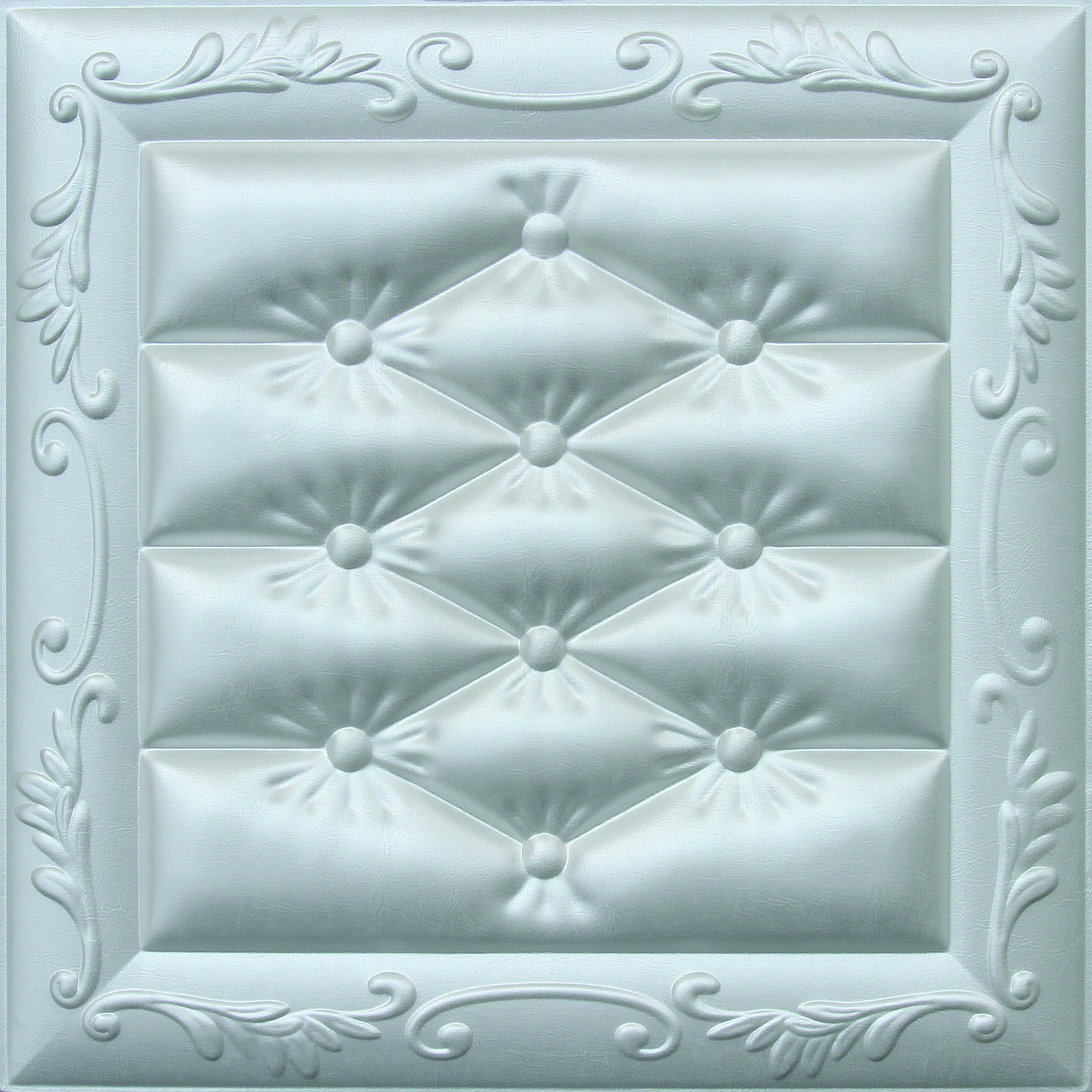 Carved Leather Decorative 3D Wall Panels Fire Resistant Embossed